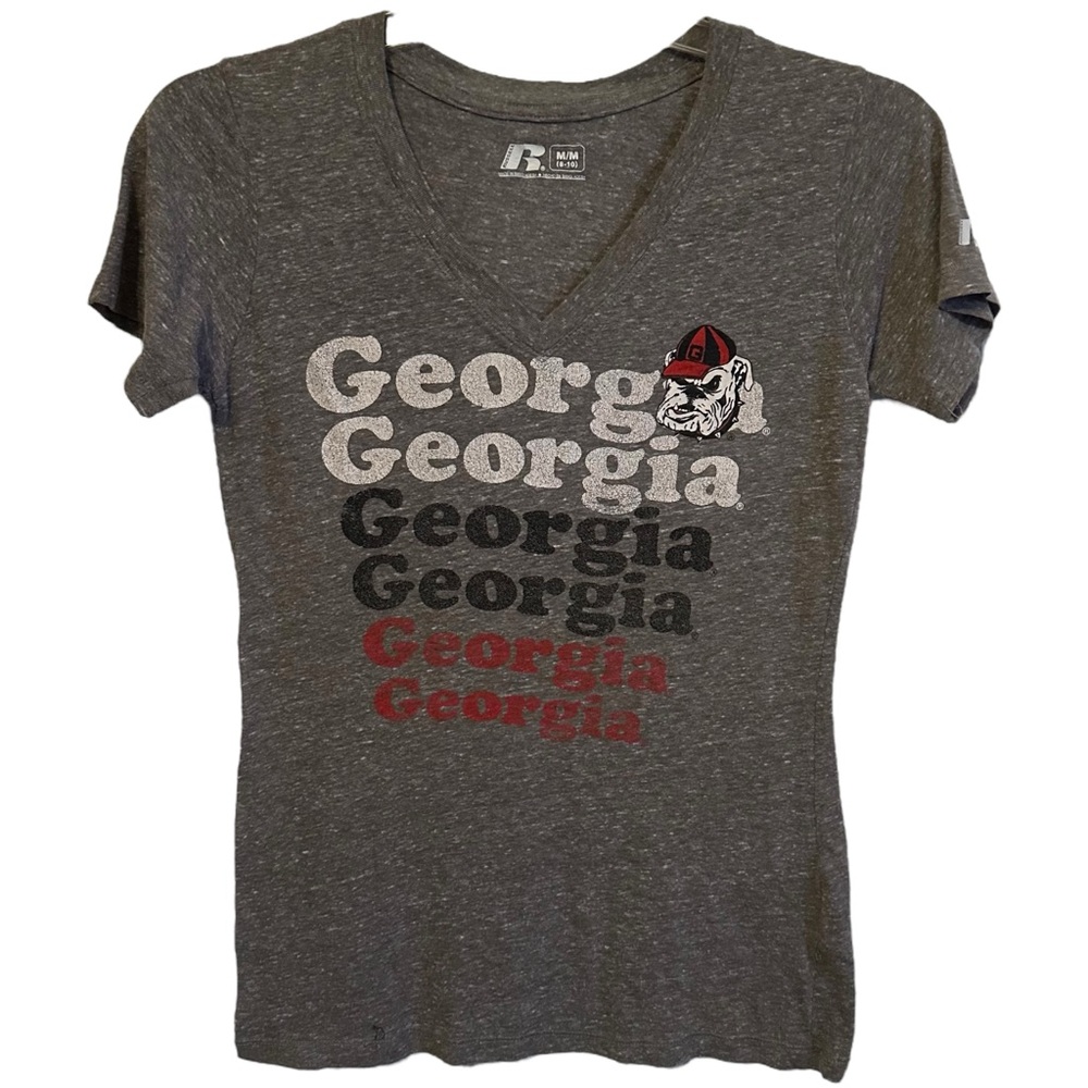 Russell Gray Heather Short Sleeve Georgia Bulldogs Bulldawgs Dawgs Shirt medium